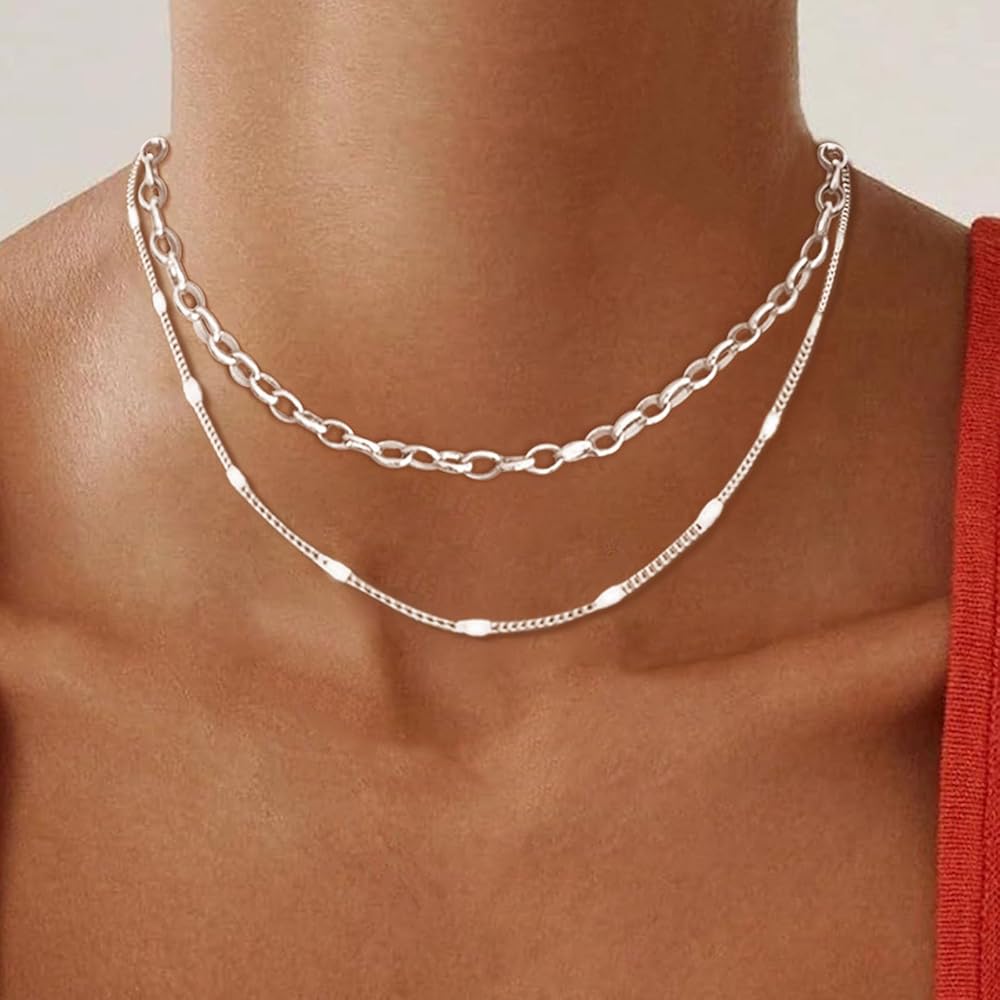 Amazon.com: OGD Silver Layered Necklaces for Women 925 Amazon.com: OGD Silver Layered Necklaces for Women 925