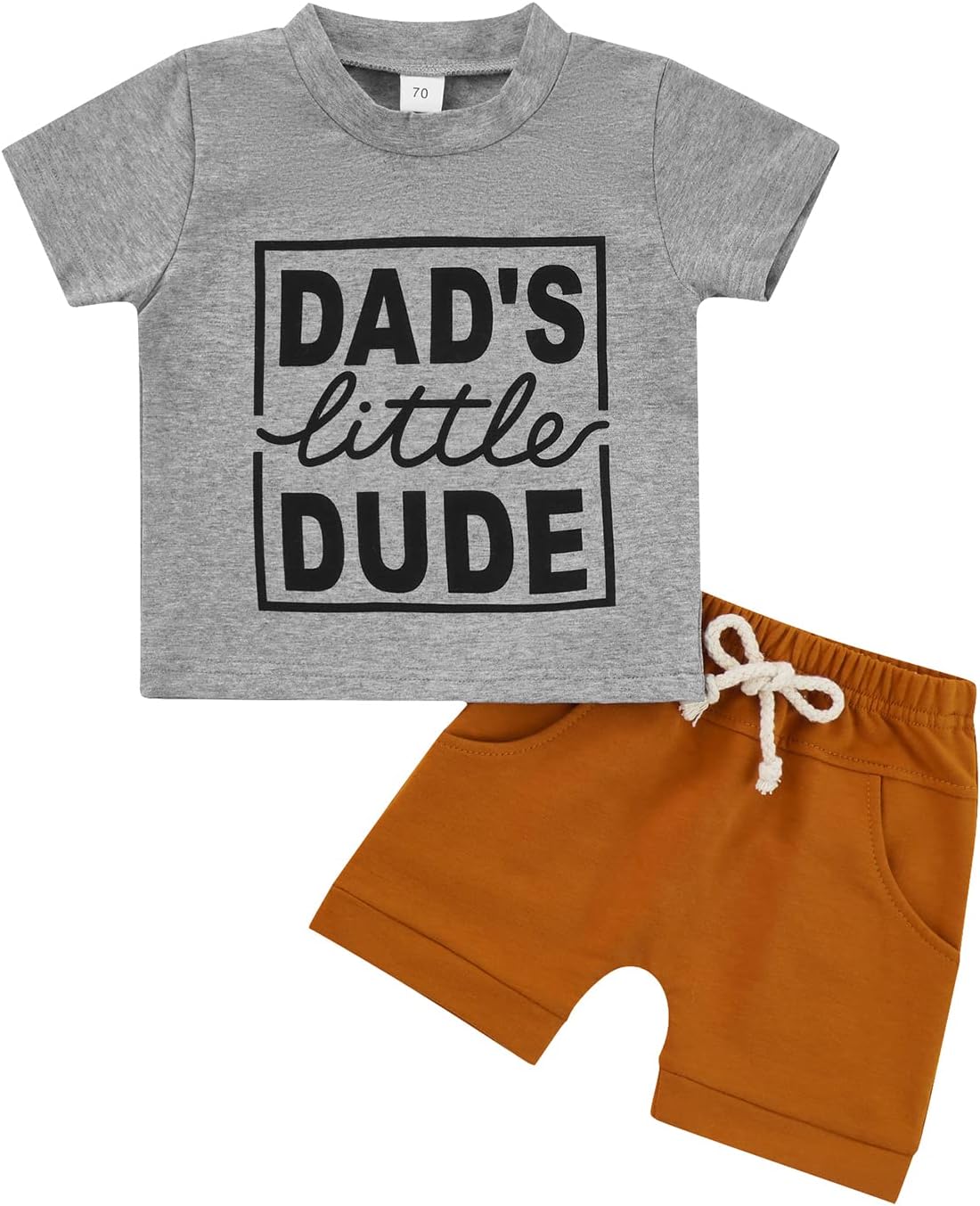 Summer Baby Kids Boys Short Sleeves Letters Pattern Shirt and Plain Shorts Clothing Set main image 0