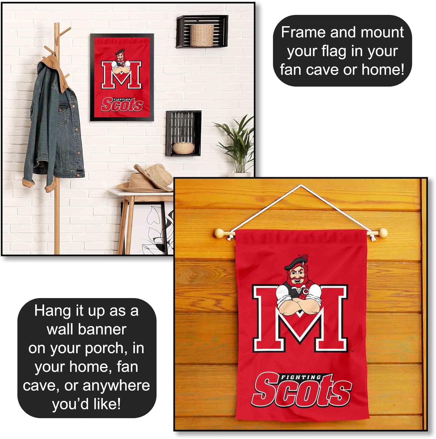 Monmouth Fighting Scots Garden Flag and Yard Banner