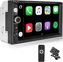 Reproductor Multimedia Bluetooth MP5, Central Multimidia MP5 7 Polegadas, Carro Multimídia Carplay Android Suporta Conexão Automática, Multimídia Do Carro com Câmera Reversa, Carro FM Rádio
