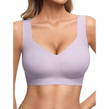 Jelly Bras for Women No Underwire Pullover Wireless Bra Full Coverage Seamless Bralettes T Shirt Wide Straps Sleep Everyday Sports Bras Purple 2XL