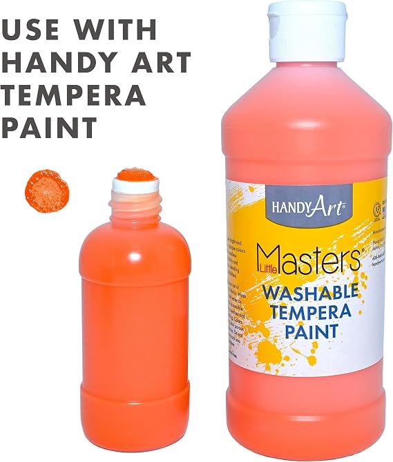 Handy Art Marker Daubers, Pack of 12, 2 oz Bottles, Refillable & Squeezable, Empty Daubers with Sponge Tip and Cap for Dot Painting, Bingo, Use with Tempera or Liquid Watercolor Paint, Made in USA