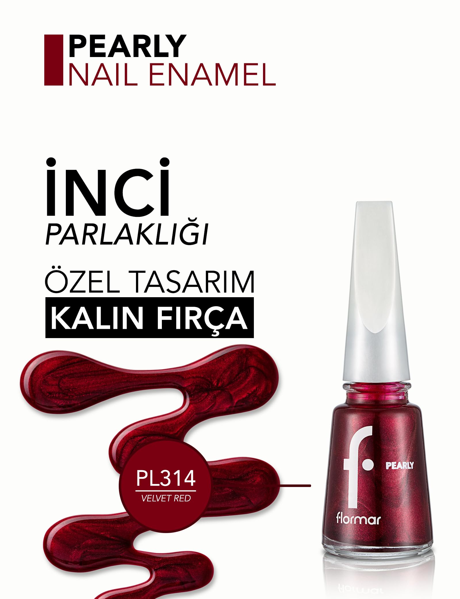 Flormar Oje - Pearly Nail Enamel PL314 Velvet Red New 34000080-PL314 One Size