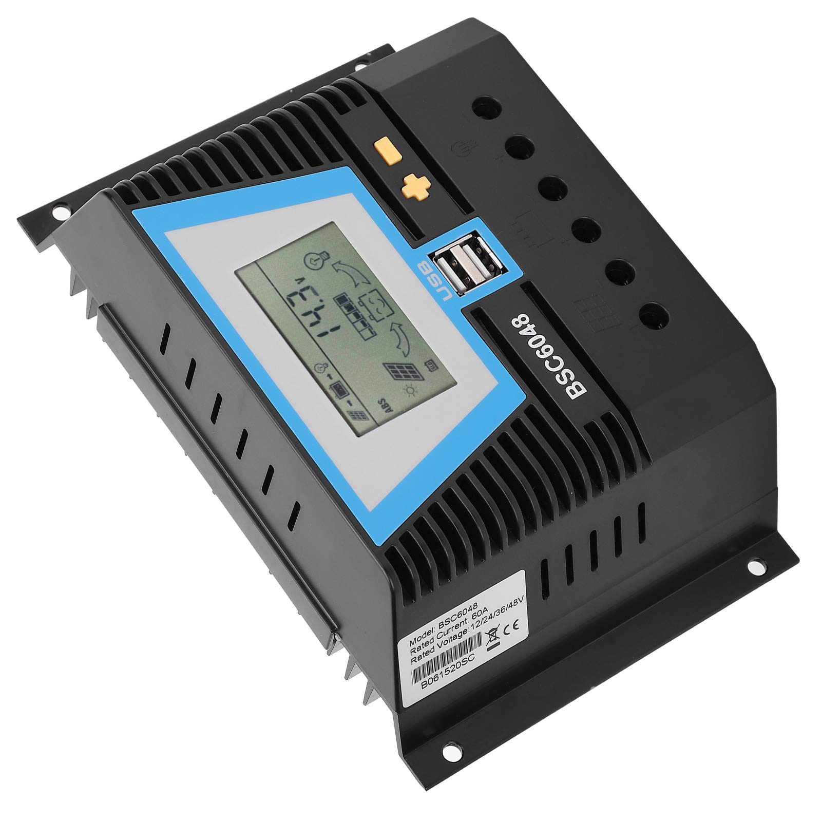 Fafeicy Solar Laderegler BSC6048 Wasserdichter Solarpanel Regler 60A 12V/24V/36V/48V Multifunktional Für Verschiedene Batterietypen