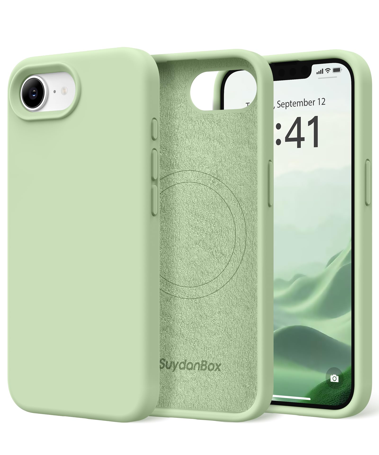 Magnetic for iPhone 17e/iPhone 16e Case Silicone Matcha | Fit for MagSafe, Soft Anti-Scratch Microfiber Lining, Silicone Shockproof Protective Phone Case for iPhone 17e/ iPhone 16e Matcha Iphone 17e/16e