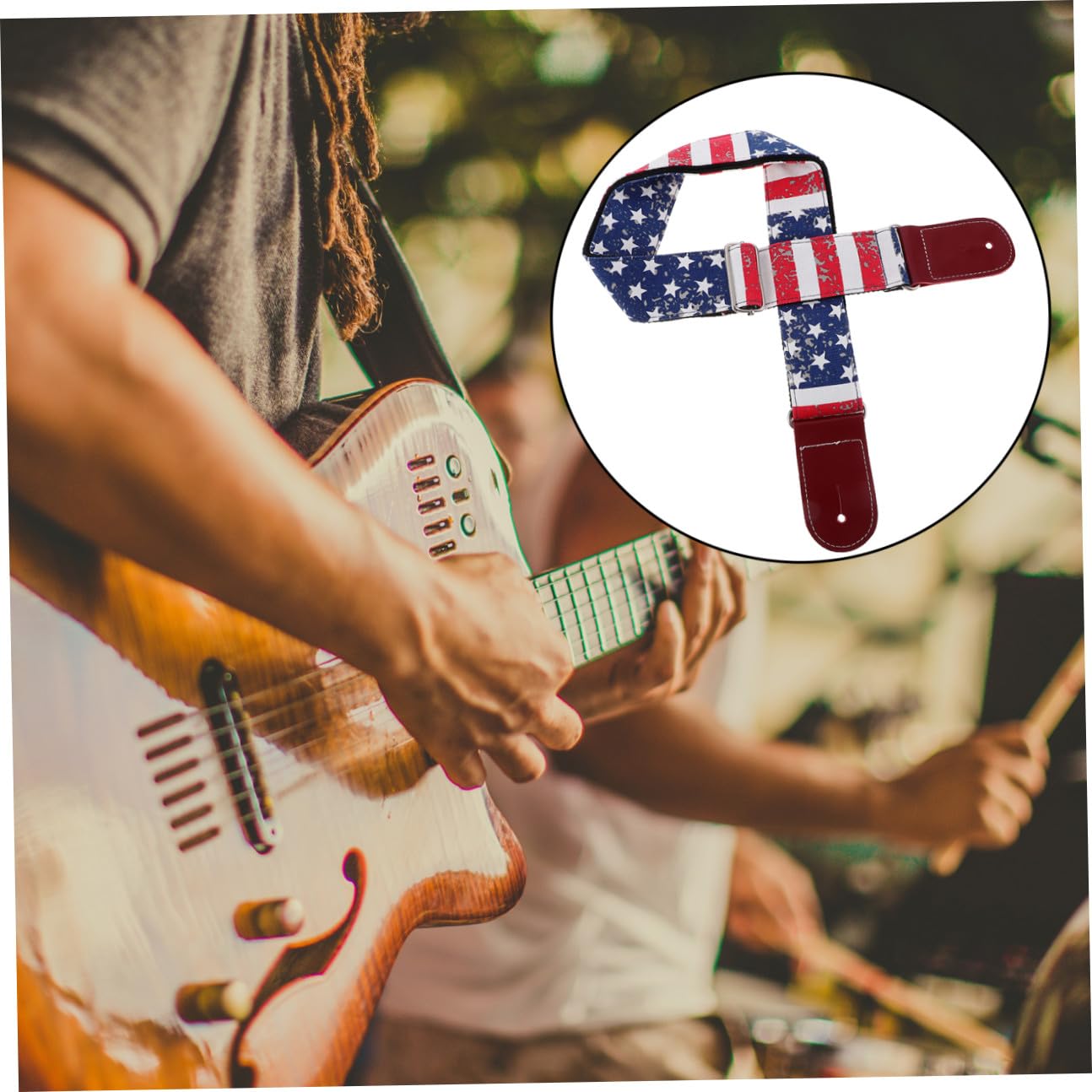 Toddmomy Correa de guitarra Hombro bajo correa ajustable accesorios para guitarra correa de accesorios de guitarra reemplazo de correas impresión de lienzo