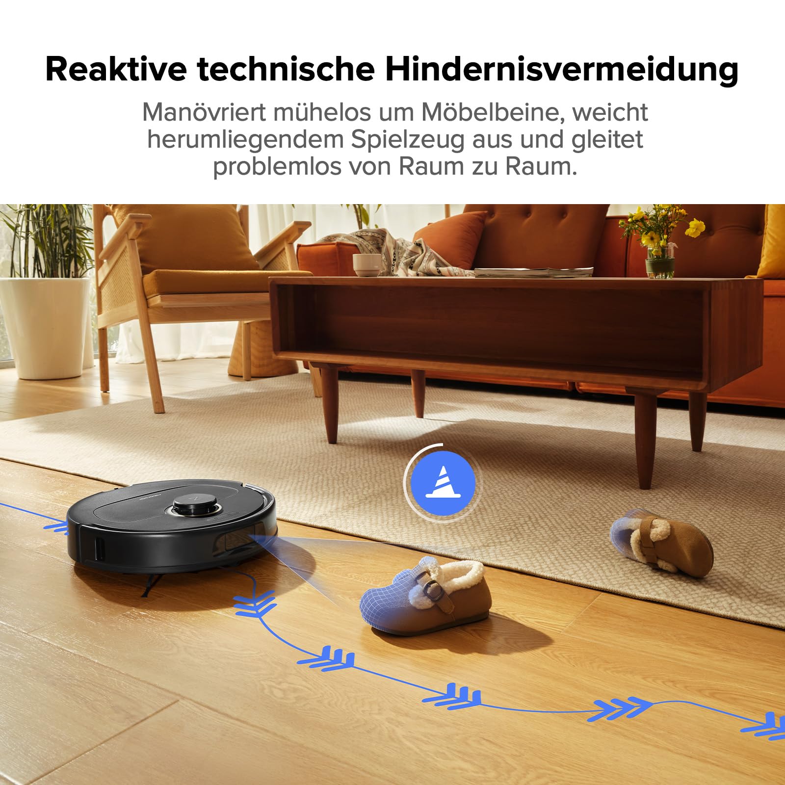 roborock Qrevo Pro Saugroboter mit Wischfunktion&Hebarem Wischmopp, FlexiArm Design Kantenreinigung, 7.000 Pa, 60 °C Heißwasser-Moppwäsche, App-Steuerung (Schwarz) (Generalüberholt)
