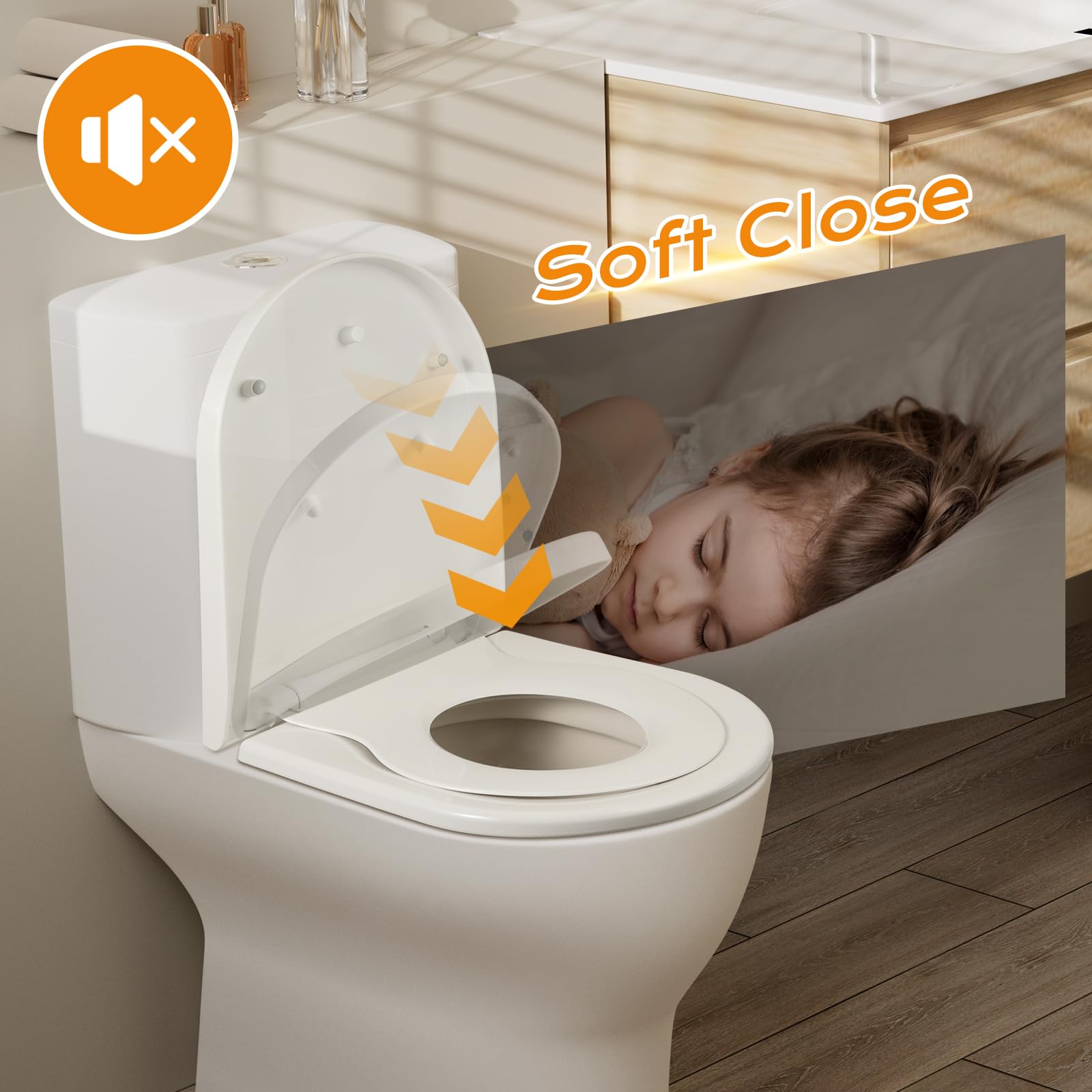 SAMODRA D-Form Toilettensitz Mit Integriertem Kindersitz – Soft-Close, Leicht Zu Reinigen & Kinderfreundlich