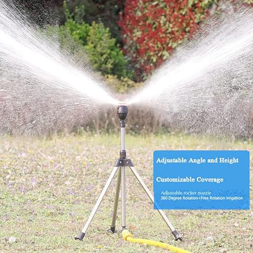 Rotating Tripod Sprinkler - Tripod Automatic Rotating Sprinkler, Stainless Steel Rotary Irrigation Tripod Telescopic Support Sprinkler, 360 Degree Rotating Tripod Sprinkler #TOP3