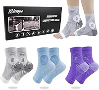 Vista 1 de 3 pares de calcetines para neuropatía para mujer y hombre, mangas de tobillo nano Comprex de protección con calcetines elásticos, calcetines