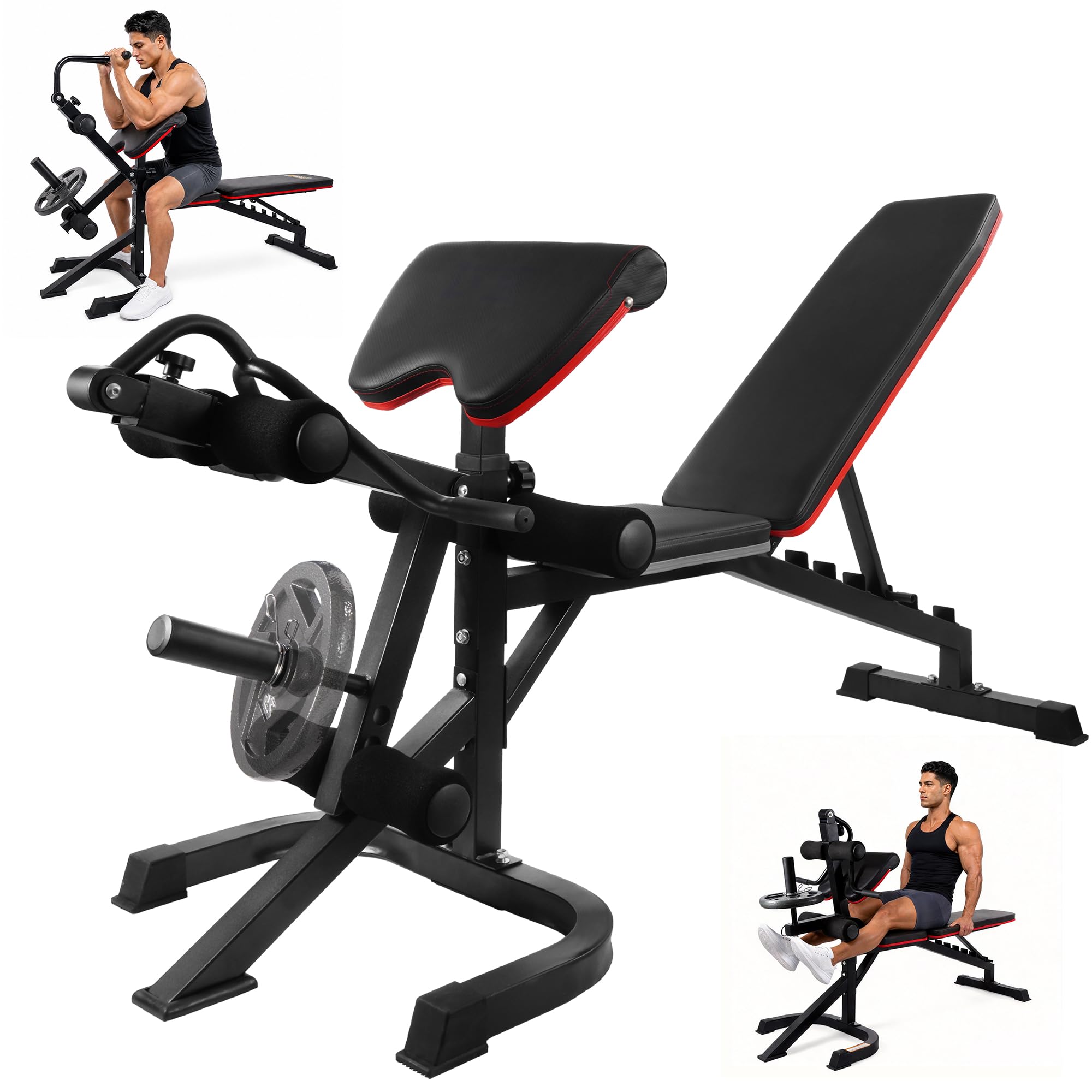 Photo 1 of ( missing items, HulkFit Adjustable Weight Bench Leg Extension Curl Machine