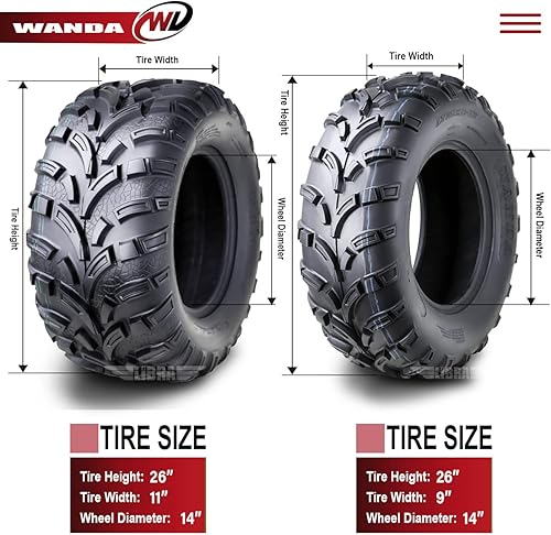 Miniatura 4 de LIBRA Juego de 4 neumáticos ATV 26x9-14 y 26x11-14 aptos para 14-15 Cam Am Commander E LSV