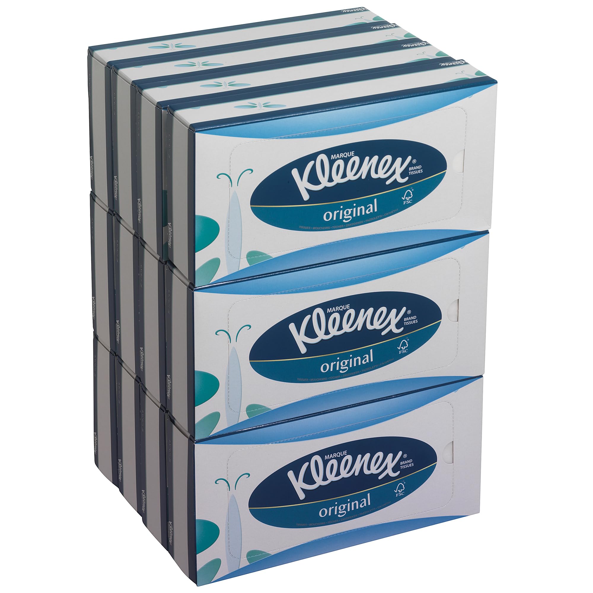 Kleenex Caja de Pañuelos 8824, 3 Capas, Suaves y Resistentes, Sin Fragancia, 12 Cajas x 72 Hojas (864 total)