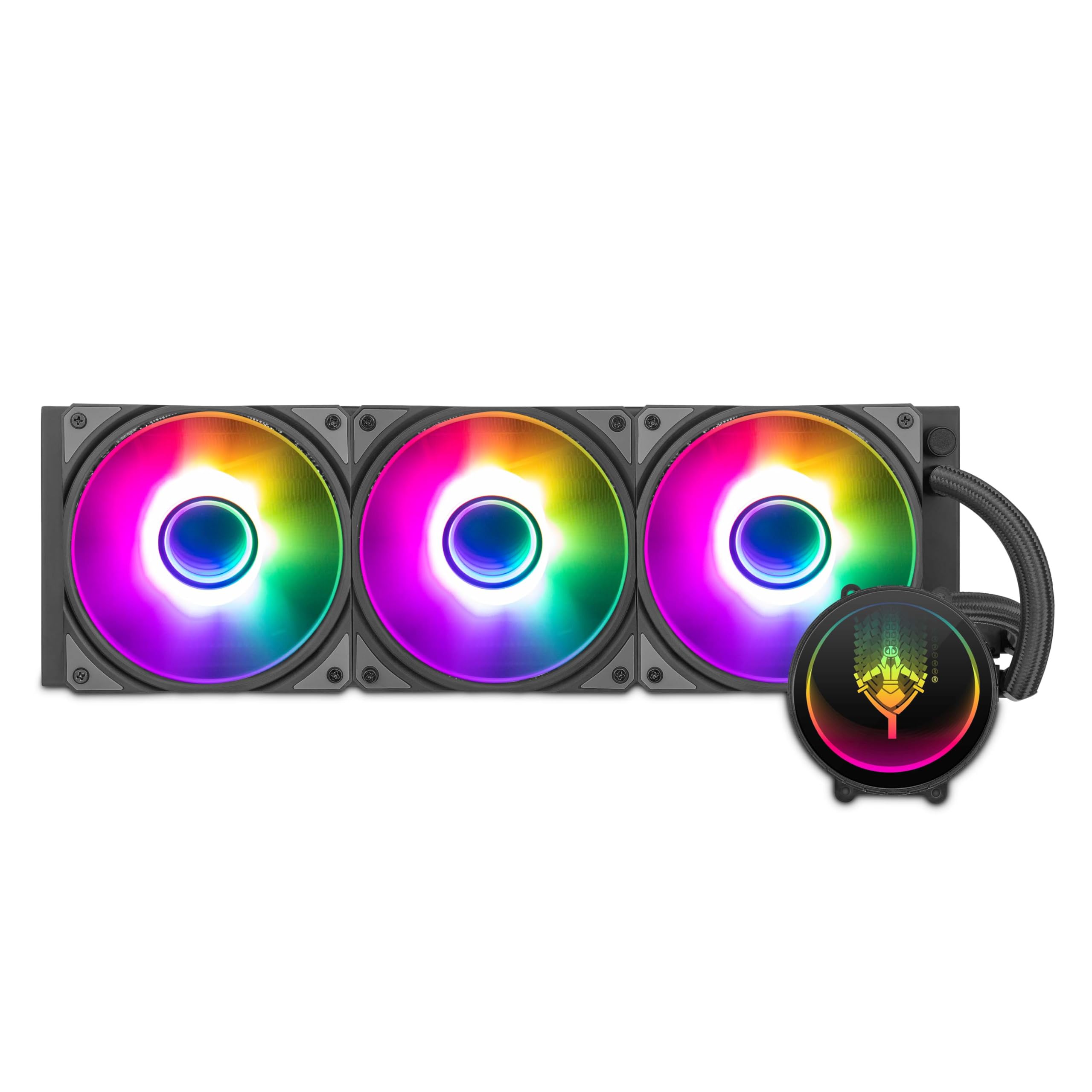 Yeyian CPU Liquid Cooling System PC Gaming Series for Quiet Desktop Computer | 3 RGB 360mm Fans | 2000 RPM | (New 2023)