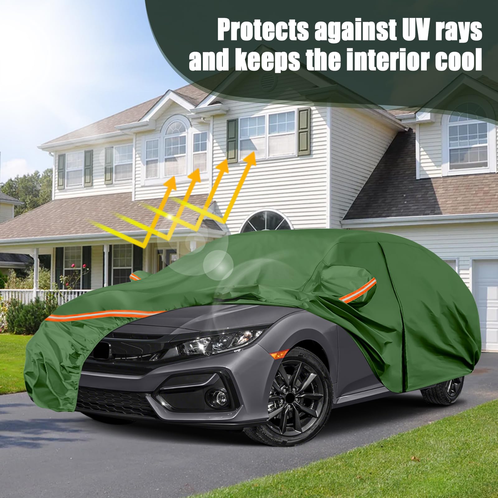 Waterproof Car Covers Replace for 2011-2025 Honda Civic Multilayer Heavy Duty with Cotton Liner All Weather Custom-fit Car — view 7