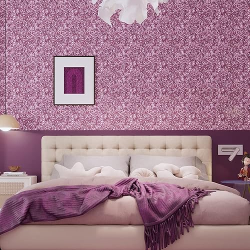 Miniatura 6 de Papel tapiz rosa brillante para despegar y pegar, perfecto para dormitorios femeninos, salas de estar, apartamentos y gabinetes, papel adhesivo