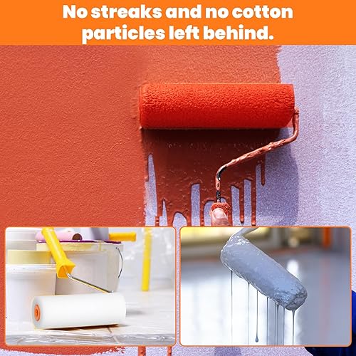 Miniatura 5 de Paquete de 50 rodillos de pintura de espuma pequeños de 4 pulgadas, mini cubiertas de rodillos de pintura, rodillo de espuma de alta densidad,