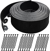 Lmiaiwe 40FT No Dig Landscape Edging - Extra Tall 4" Heavy-Duty Plastic Garden Border with 36 Spikes, Black