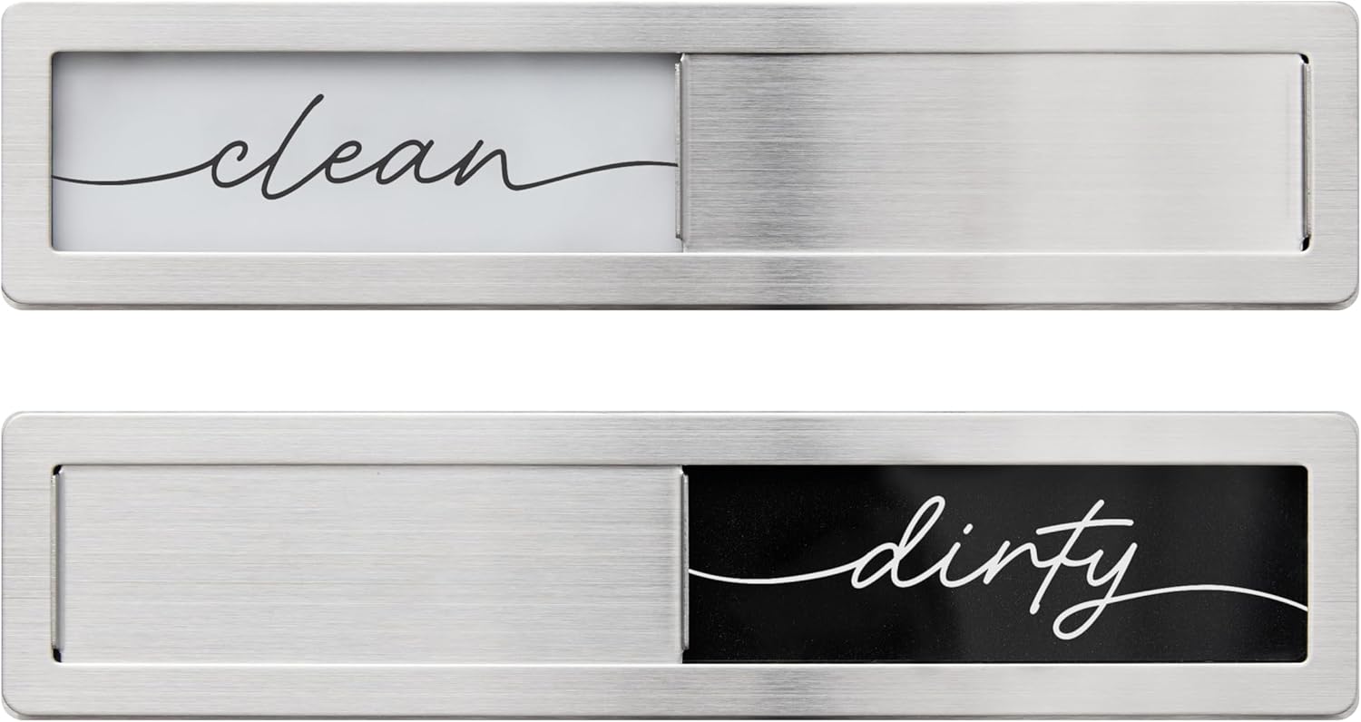 Stainless Steel Clean Dirty Magnet for Dishwasher, Black & White Script Dishwasher Magnet Clean Dirty Sign, Premium Clean/Dirty Dish Washer Magnets with Protective Backing, Rustic Kitchen Dish Sign Stainless Steel Clean Dirty Magnet for Dishwasher, Black & White Script Dishwasher Magnet Clean Dirty Sign, Premium Clean/Dirty Dish Washer Magnets with Protective Backing, Rustic Kitchen Dish Sign