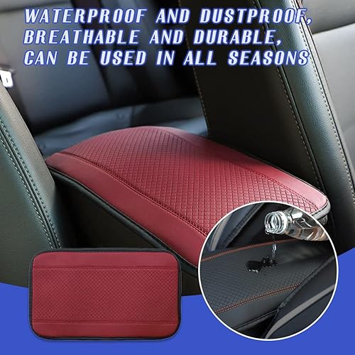 Miniatura 6 de Ziciner Almohadilla de cuero para reposabrazos de consola central de automóvil, protector de caja de asiento impermeable de poliuretano, almohadilla