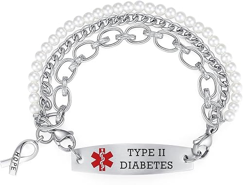 Miniatura 107 de Brazaletes de alerta médica ajustables de 7.5" a 9" para mujer/hombre, de acero inoxidable, intercambiables