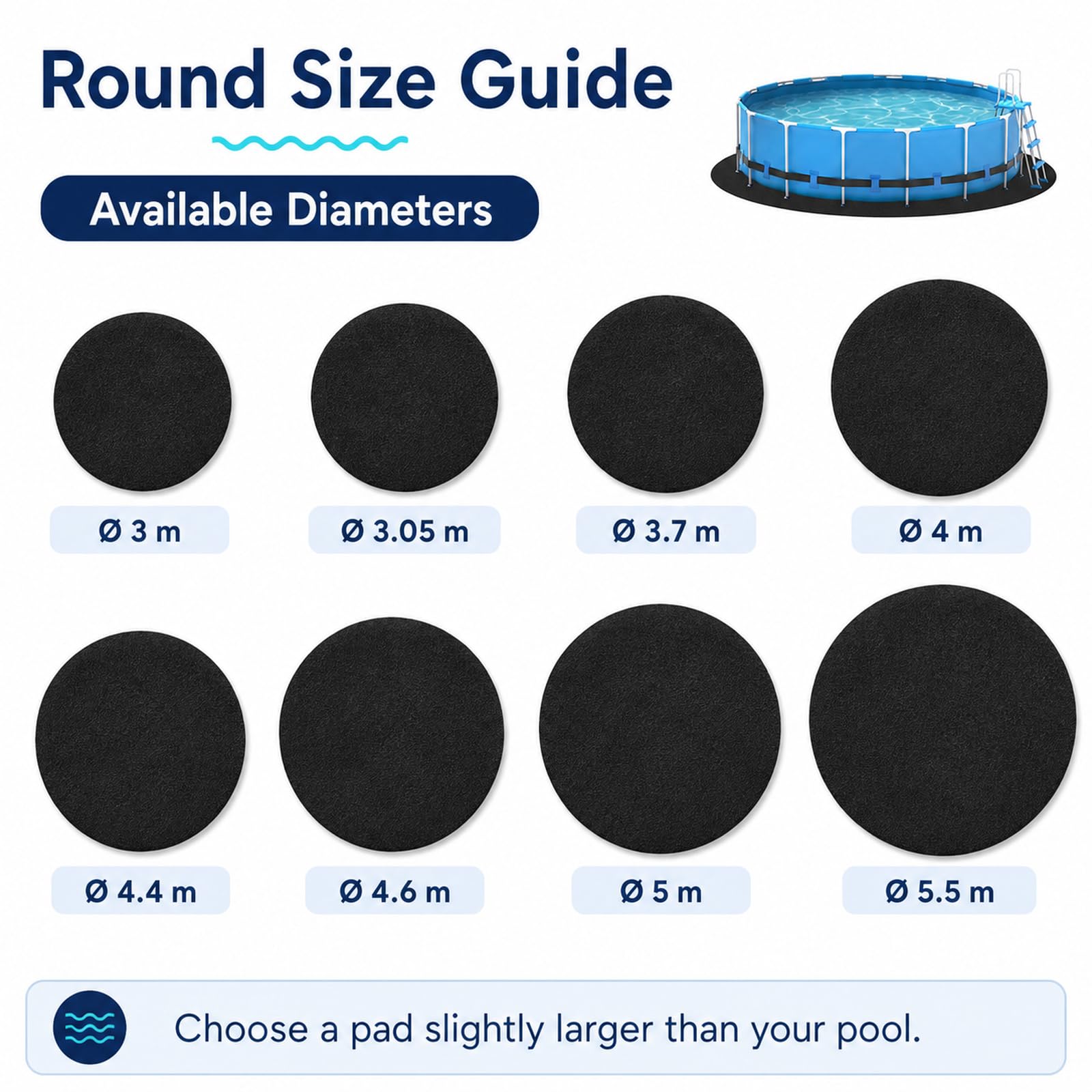 Base Piscina Desmontables Para Cesped Jardin,Base De Piscina Antideslizante | FáCil De Usar,Reduzca El Desgaste,Para Proteger Superficies En Jardines, Terrazas, Almacenes O Construcciones
