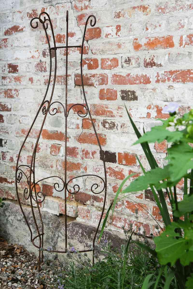 KUHEIGA Rankgitter Metall Rost halbrund zum Stecken Steckzaun 150 x 55cm Rankhilfe