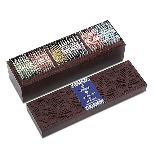 Octavius, Juego de regalo surtido de muestras de té (6 sabores, 60 bolsas de té)  Paquete de muestra de té negro y verde  Juego de regalo de té de