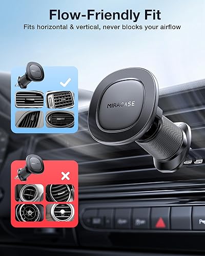 Miniatura 8 de Miracase Soporte de coche MagSafe con clip de gancho de metal, soportes magnéticos para teléfono de automóvil, compatible con GPS Garmin Fit iPhone