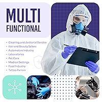 Vista 7 de Medtecs Guantes de nitrilo desechables, disponibles en 200 y 2000 piezas, grado médico, clasificación quimiológica, 4 mil, sin látex, sin polvo