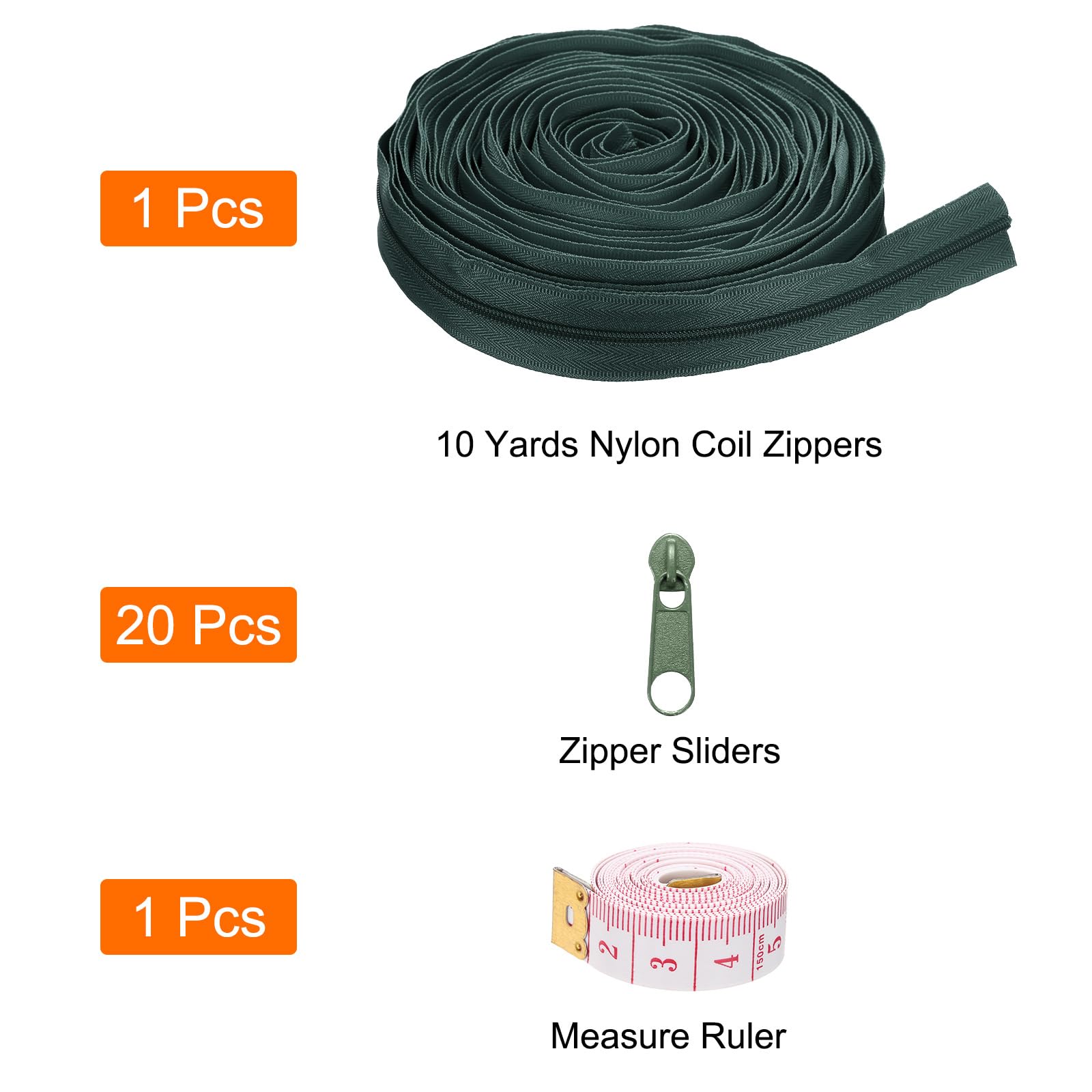 uxcell #3 10 Yards Nylon Coil Zippers - Image 3