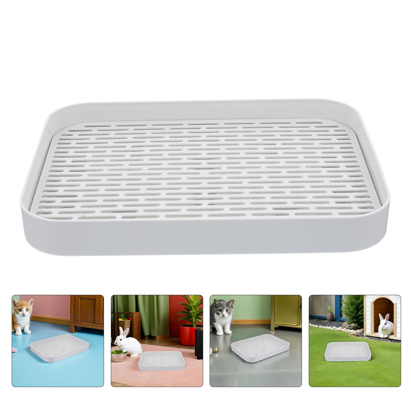 SHINEOFI 2 Stück Kaninchen Toilettenschalen aus Kunststoff mit Tiefen Seitenwänden Auslaufsicher Ecktoilette für Meerschweinchen Hamster und Frettchen Kleintier Toilettentrainer