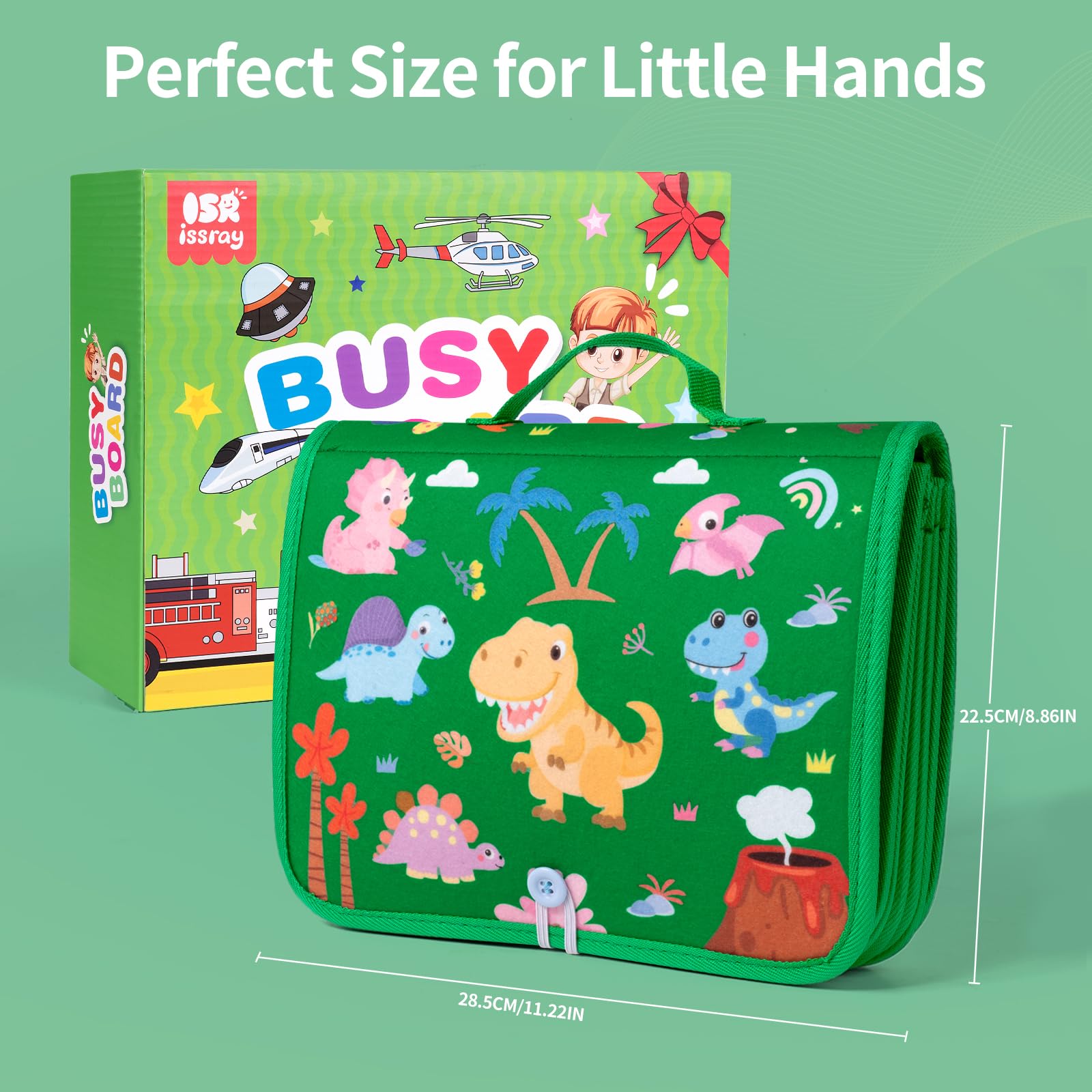 Maluch Busy Board Montessori zabawki dla dzieci, 12-stronowa, cicha, zajęta książka, aktywność edukacyjna, sensoryczna, zabawka edukacyjna, umiejętności motoryczne, zabawki podróżne do samochodu