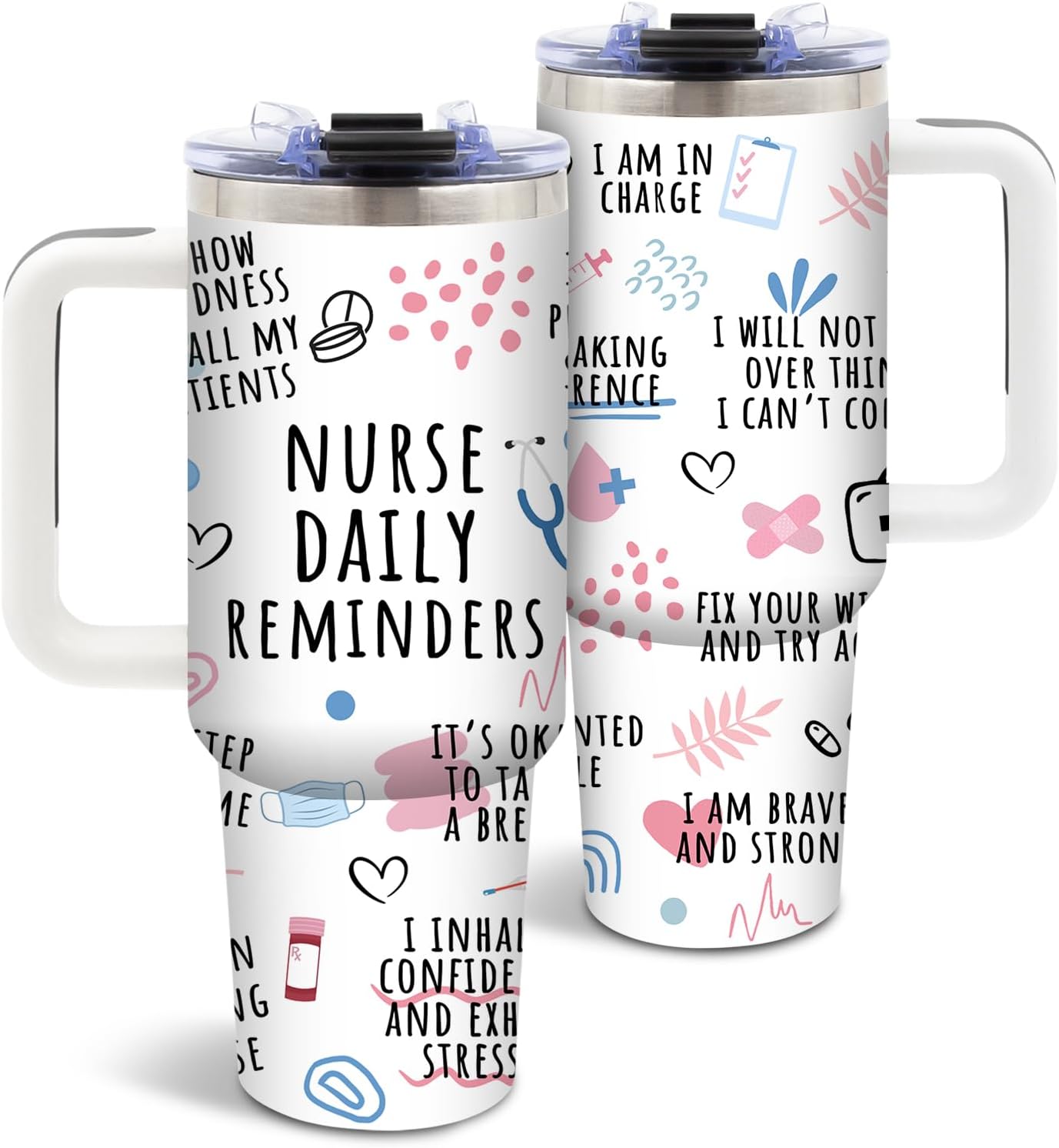 DUUV Nurse Gifts for Women, Best Nurse Tumbler, Nurses Inspirational Gifts for Graduation Birthday Christmas Thanksgiving, Nurses Week Gift for Female Women, 40 Oz Tumbler with Handle, 1PCS