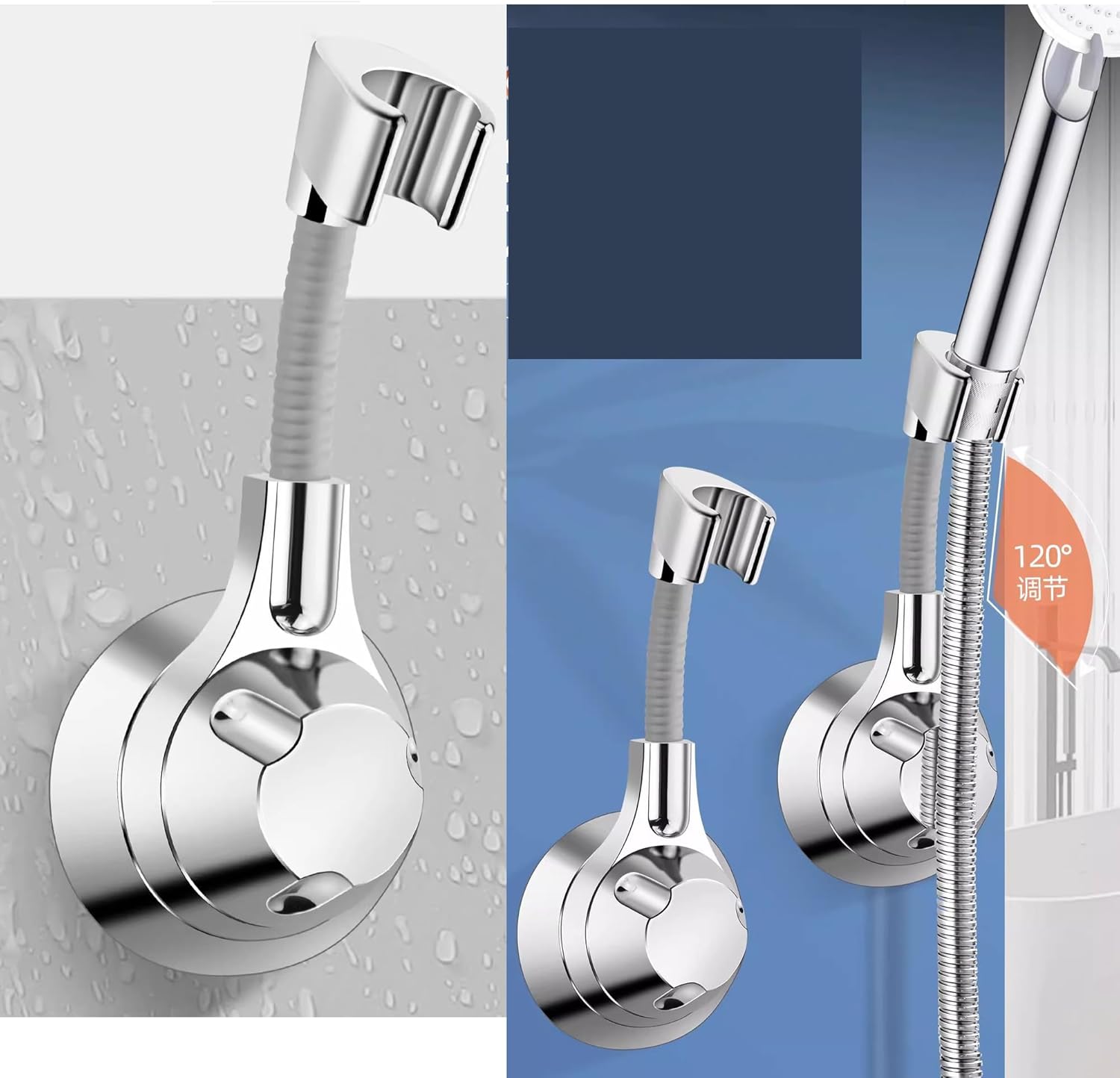 Adjustable Shower Head Holder Suction Cup Handheld Shower Head Bracket Bidet Sprayer Holder for Toilet Handheld Showerhead High Pressure Hand Held Shower Heads Diaper Sprayer Head Showerheads