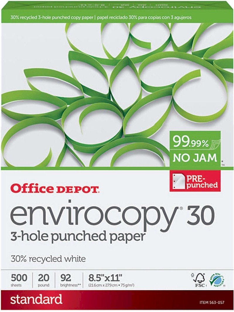 Buy Office Depot EnviroCopy 3Hole Punched Copy Laser Inkjet Printer