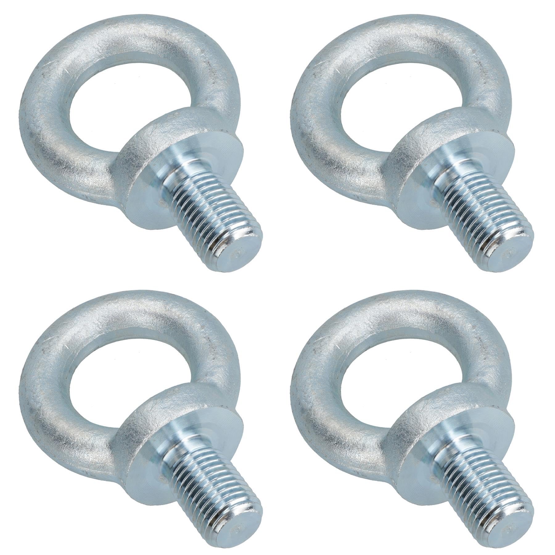 Occhielli di sollevamento da 48 mm con occhiello ad anello zincato, lunghezza 63 mm, capacità 8,6 tonnellate, 4 pezzi