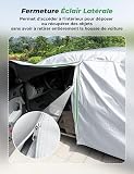 LOETAD Bâche Voiture Exterieur Housse de Protection Voiture Imperméable pour Auto Anti UV Poussière Vent Gel Neige Hiver 470 x 180 x 150 cm - Argent - 7