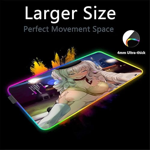 Miniatura 2 de Alfombrillas de ratón Anime Girl Sexy Butt XXL RGB Mouse Pad Gamer Pc Gaming LED Mousepad Alfombrilla de teclado Alfombrilla de escritorio Protector