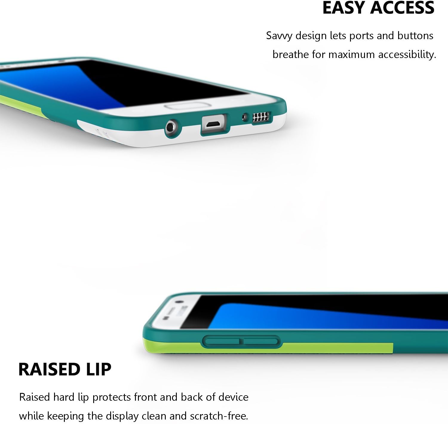 Jeylly Galaxy S7 Edge Case, One-Piece Ultra Slim 3 Color Impact Anti-Slip Rugged Soft TPU Bumper Shockproof Protective Case Cover Shell for Samsung Galaxy S7 Edge S VII Edge G935 - Green image 5