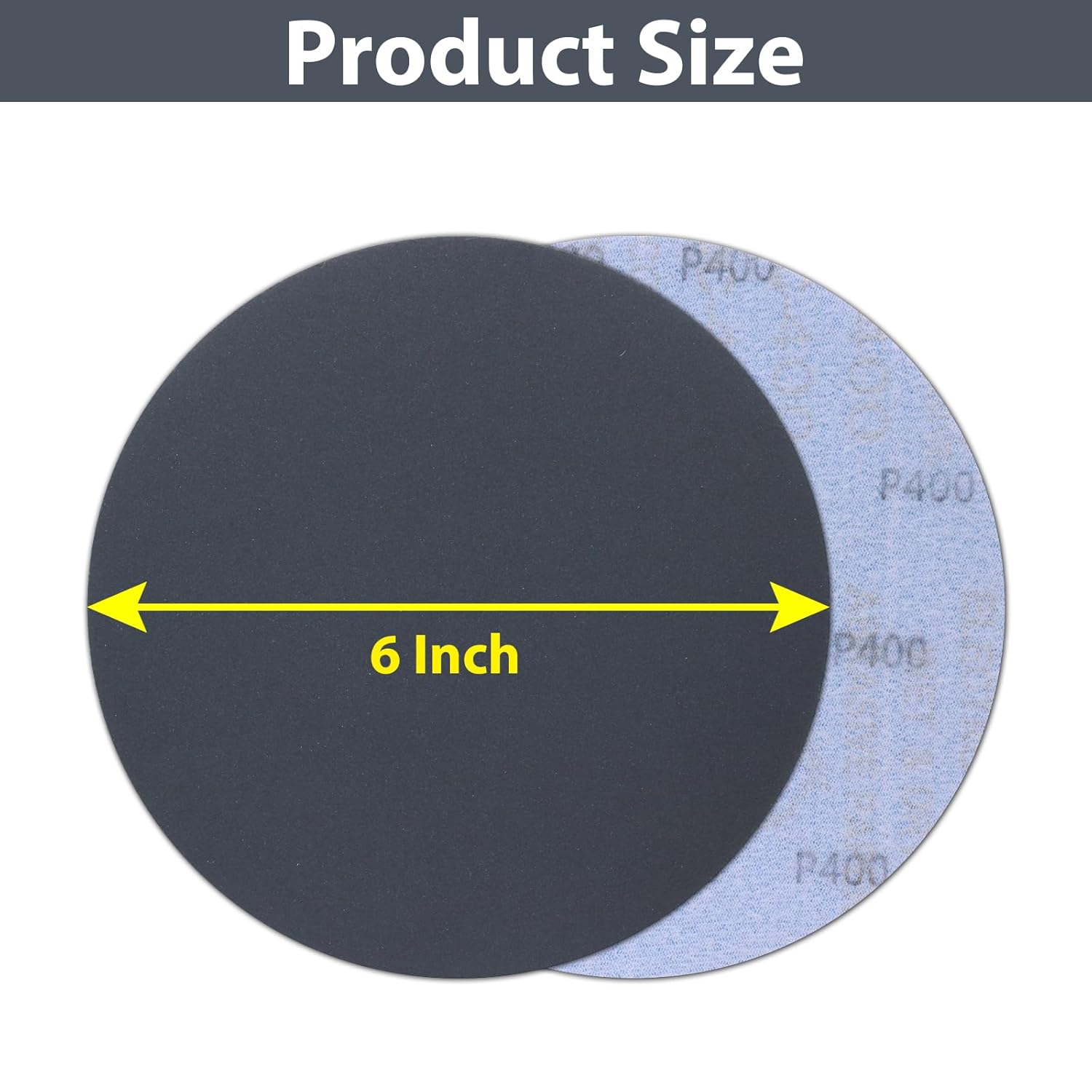 6 Inch Silicon Carbide Sanding Discs, Wet Dry Sanding Disc Hook and Loop, 400 600 800 1000 Grit Orbital Sander Sandpaper Assortment for Automotive Metal, 40 Pcs