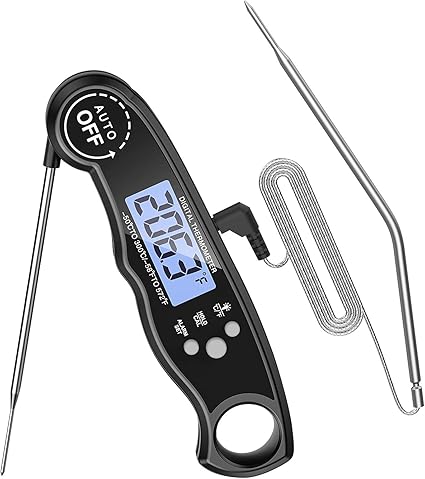 Review (New Version) Meat Thermometer, Oven Safe Thermometer, Instant Read Dual Probe Food Thermometer with LCD Backlight and Alarm Function for Cooking, BBQ, Oven, Smoker Grill (Black) Review (New Version) Meat Thermometer, Oven Safe Thermometer, Instant Read Dual Probe Food Thermometer with LCD Backlight and Alarm Function for Cooking, BBQ, Oven, Smoker Grill (Black)