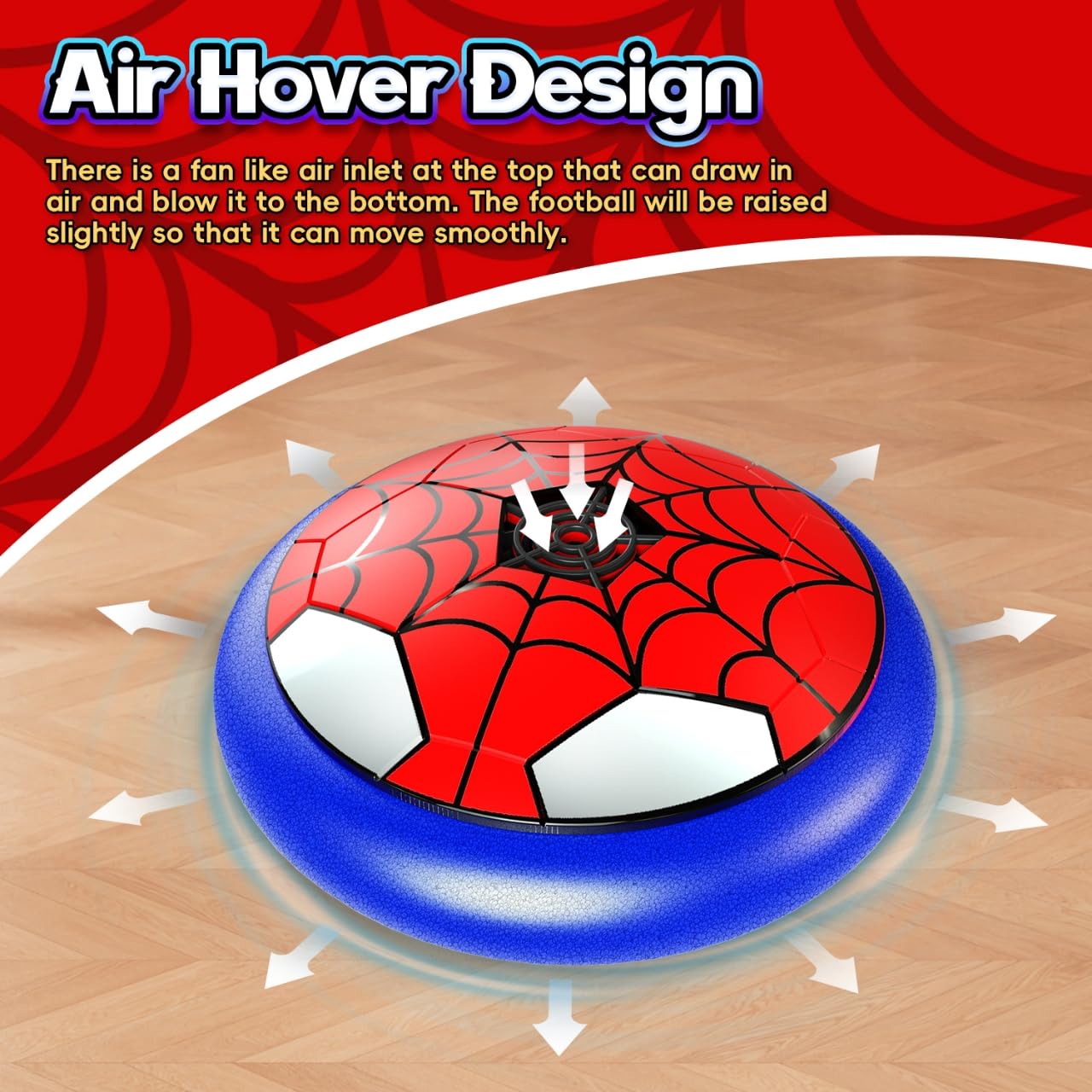 POPERFUN Pallone Calcio Fluttuante con luci LED, Hover Soccer Ball Giochi di Calcio per Bambini 3 4 5 6 7 8 9 10 11 12 Anni Ragazzi Ragazze, Air Power Ball Compleanno Natale Regali