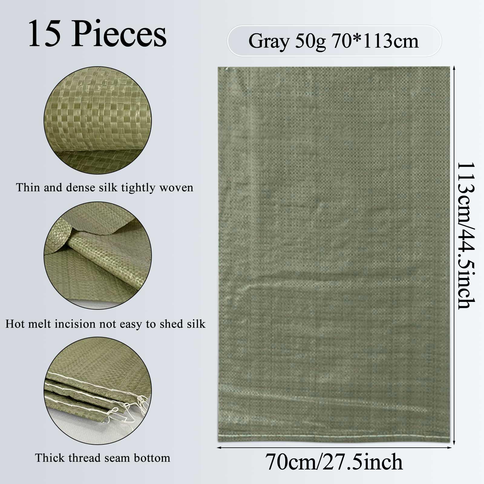 15 Piezas Sacos para Escombros,Sacos Escombros Obra,Saco Rafia,Sacos Jardin 70x113 cm,Saco Tierra Jardin Bolsas de Basura para Basura Jardín Almacenamiento y Protección Contra Inundaciones