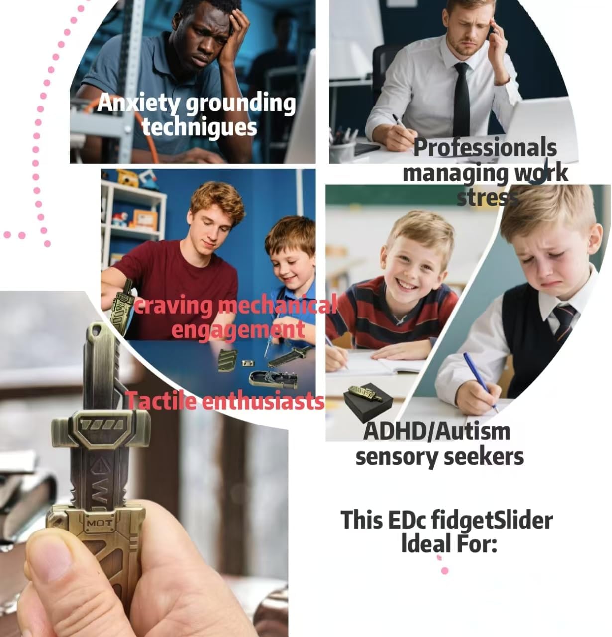 Metal Splitting Sword: Adult Stress Relief Fidget Toy | Magnetic Ejection Push Slider EDC Desk Gadget with Satisfying Click Sounds | Non-Sharp Metal Gift