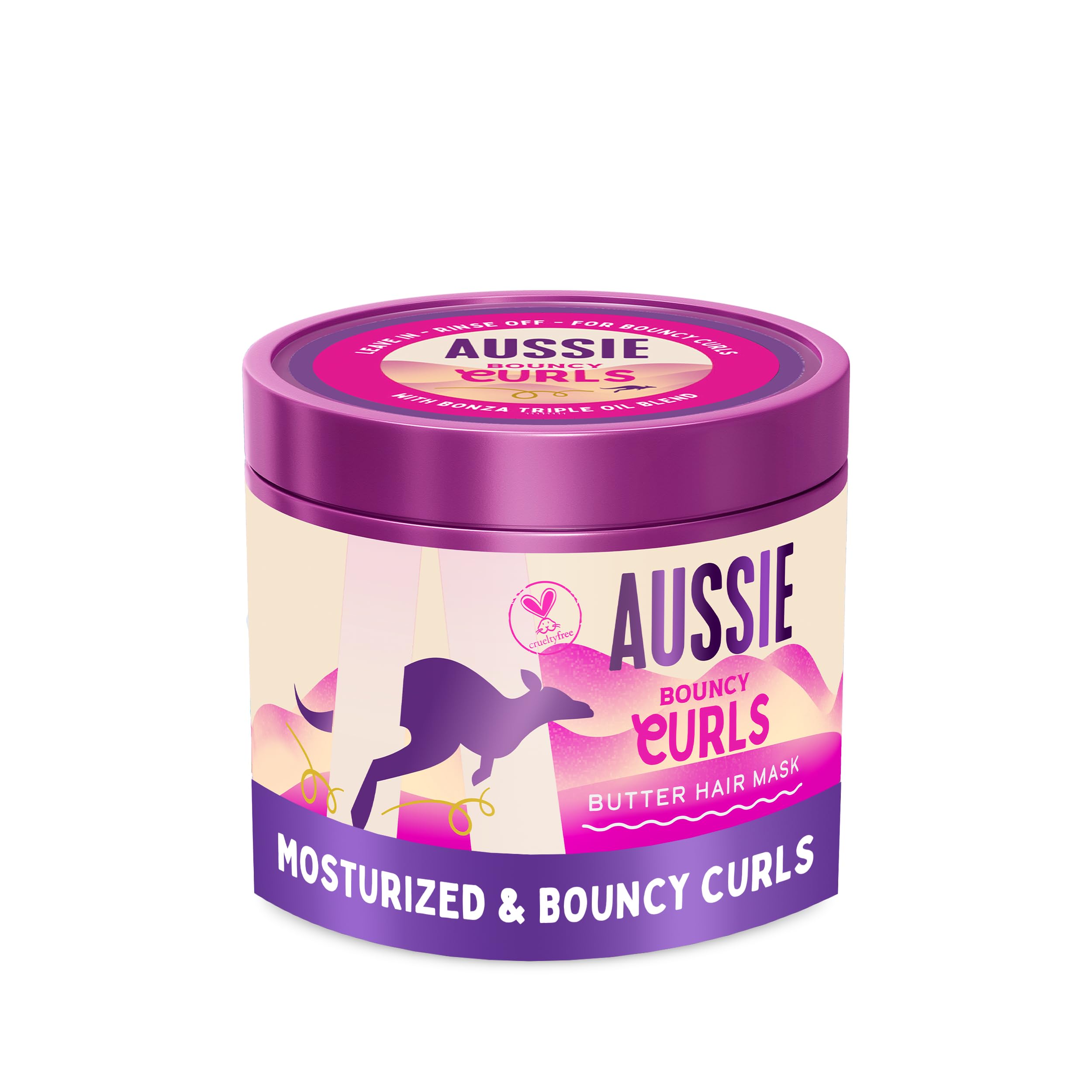 Aussie Bouncy Curls 2in1 Butter Hair Mask 500ml. Post or Pre-Shampoo for Wavy and Curly Hair with 48H of Frizz Protection. With Moisture-Boost Pearls. Silicone-Free, Vegan and Cruelty-Free