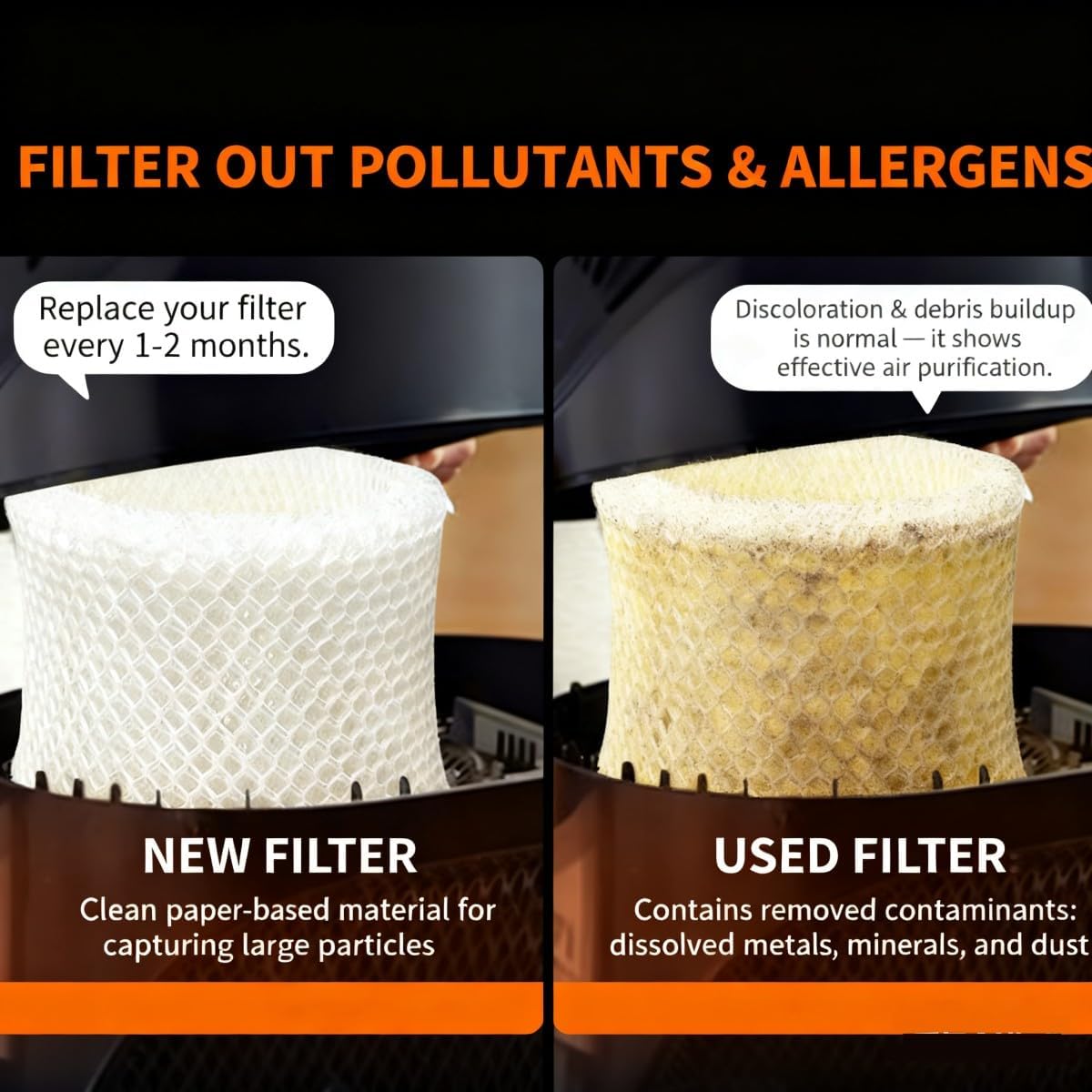 Humidifier Filter C Compatible with Honeywell HC-888N, HC-888, Wicking Filters Replacement Pack of 2