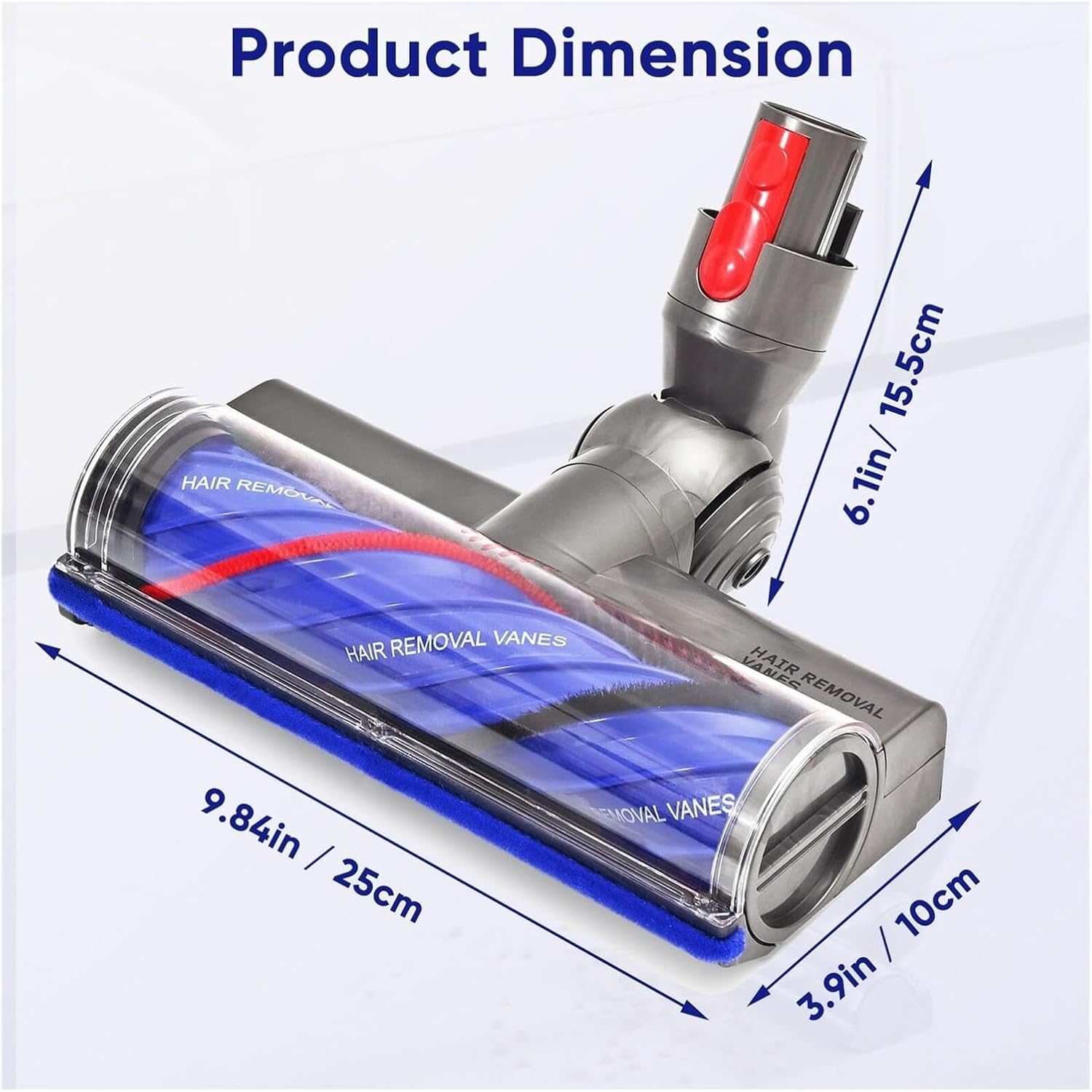 Anti-Tangle Vacuum Attachments Head Replacement Parts, Quick Release Motor-Head Brush Roller, Compatible with Dyson V7/V8/Cyclone V10/V11/V15 Cordless Vacuum Cleaner, for Carpets & Hardwood Floors