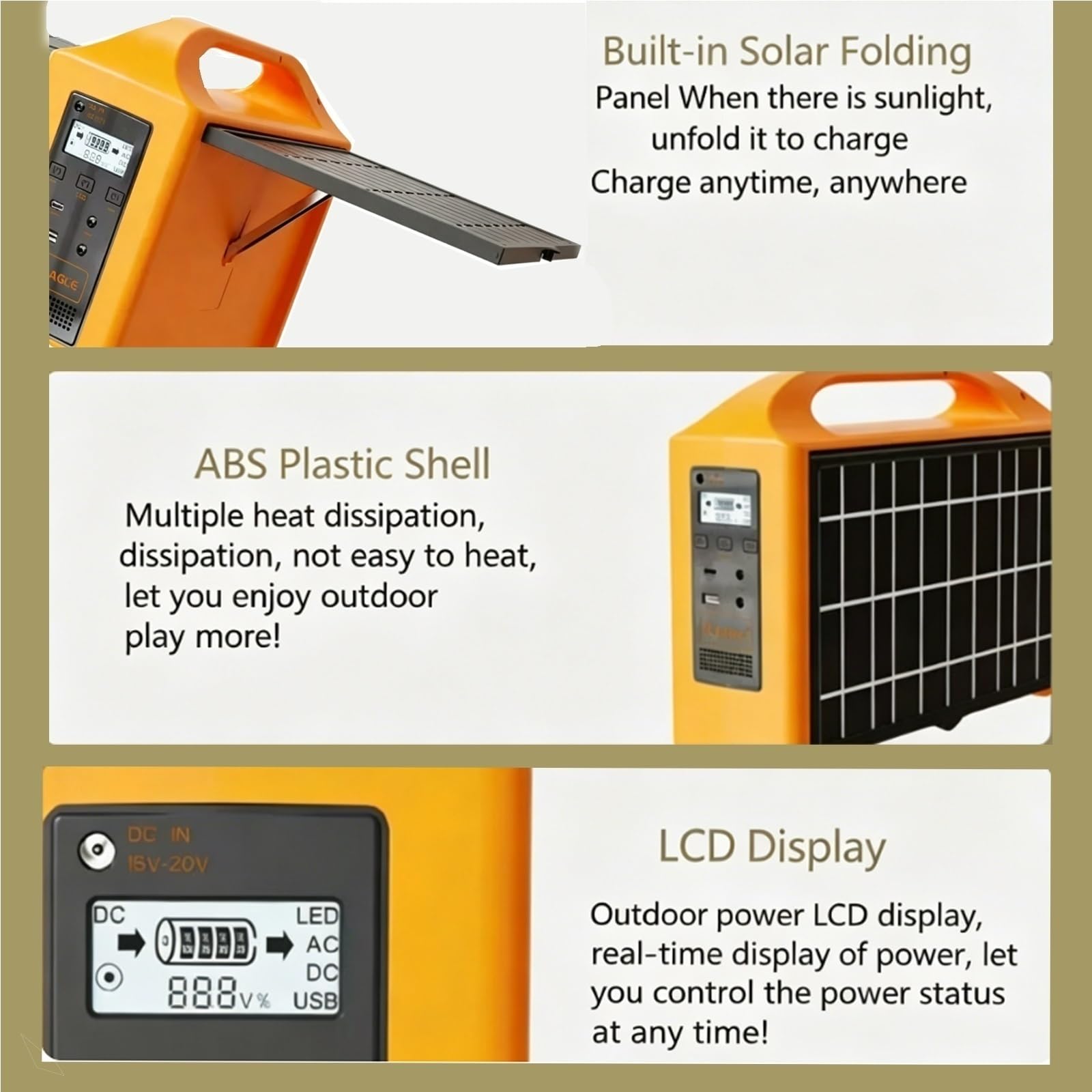 200W Portable Solar Power Station,12V 20Ah Lead Acid Battery Camping Power | Modified Sine Wave Outdoor Emergency for Home Use, RV Camping, Emergency & Off-Grid(200W,220V)