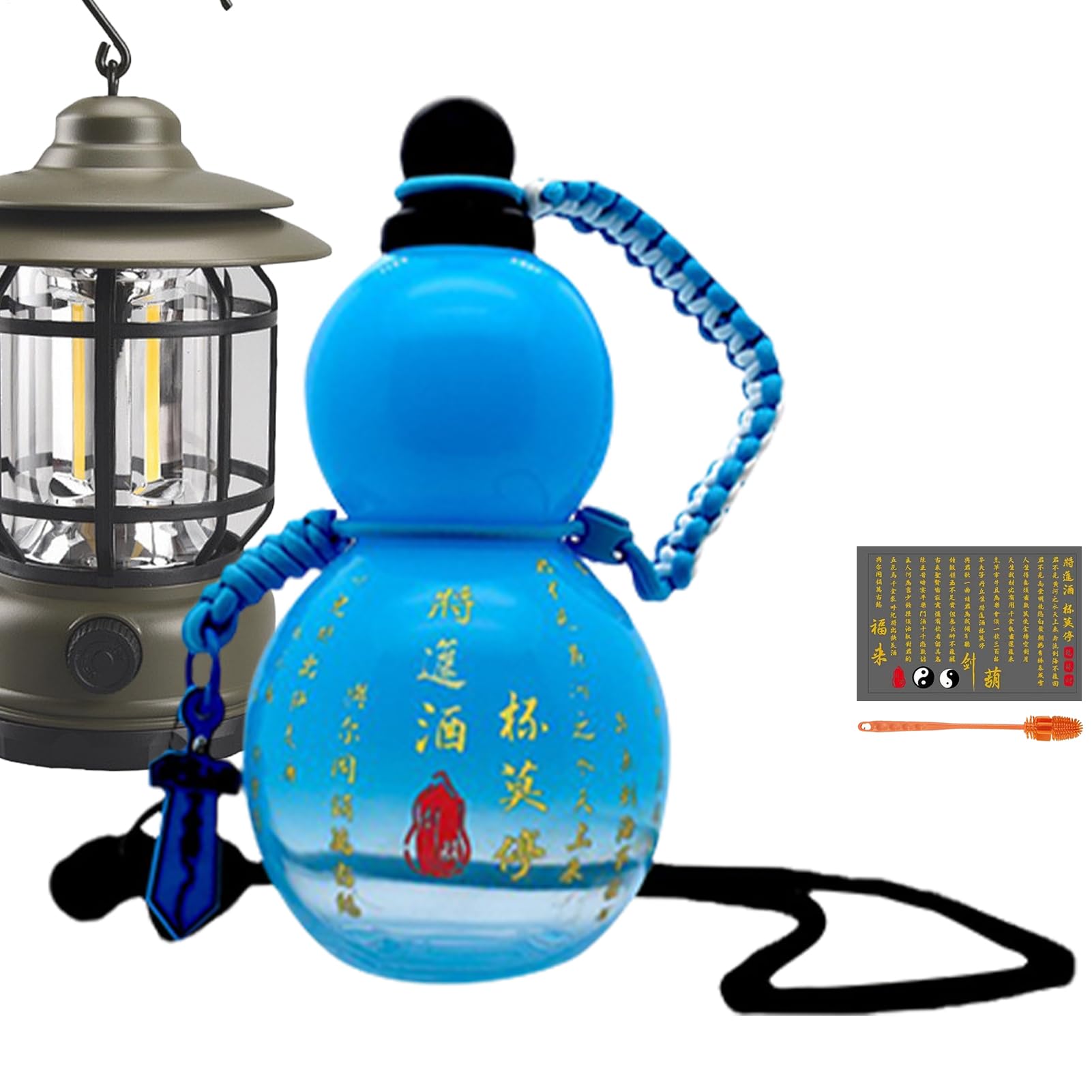Wasserflasche, Wasserflasche - Wiederverwendbare Sportflasche Anti | Auslaufsicher mit Schraubverschluss, Flasche im auffälligen Stil, chinesischer Retro-inspiriert